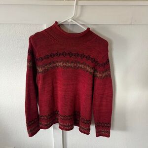 Eddie-bauer Women's Red and Burgundy Sweatshirt